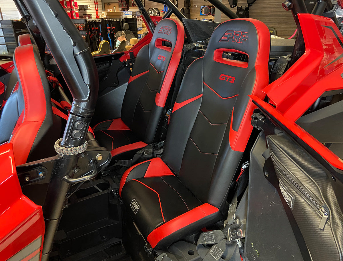 GT3 Fold Flat Rear Suspension Seats for Polaris RZR PRO XP4 PRO R4 Turbo R4 Pair