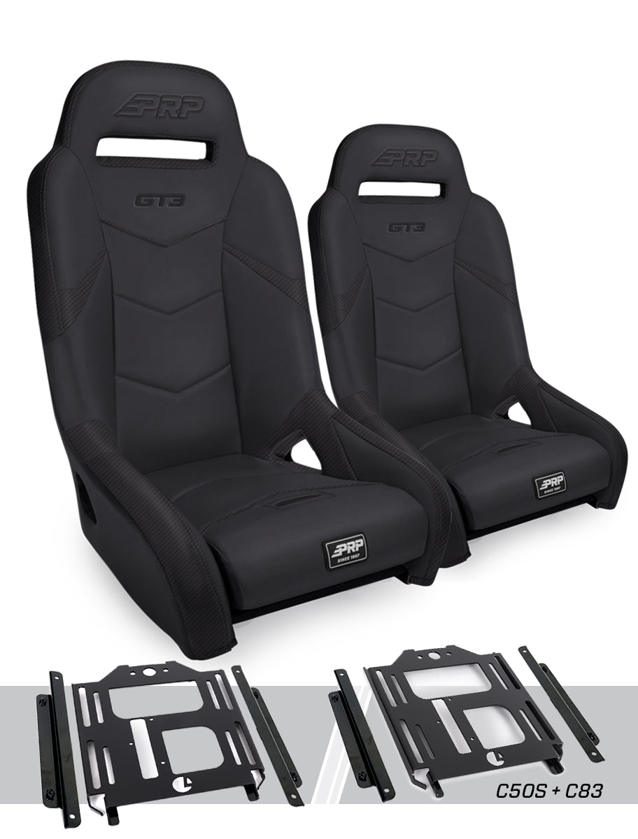 GT3 Suspension Seats Kit for Polaris RZR 570 800 900 Pair - Black