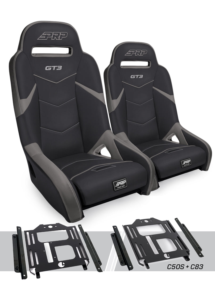 GT3 Suspension Seats Kit for Polaris RZR 570 800 900 Pair PRP Seats