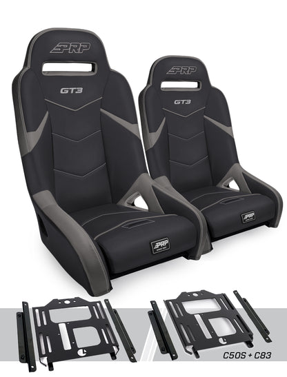 GT3 Suspension Seats Kit for Polaris RZR 570 800 900 Pair PRP Seats
