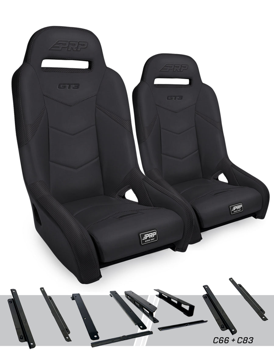 GT3 Suspension Seats Kit for Honda Talon Pair - Black