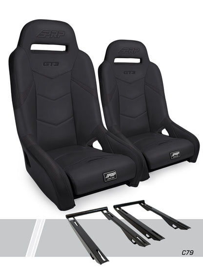 GT3 Suspension Seats Kit for Polaris RZR PRO XP PRO R Turbo R Pair PRP Seats