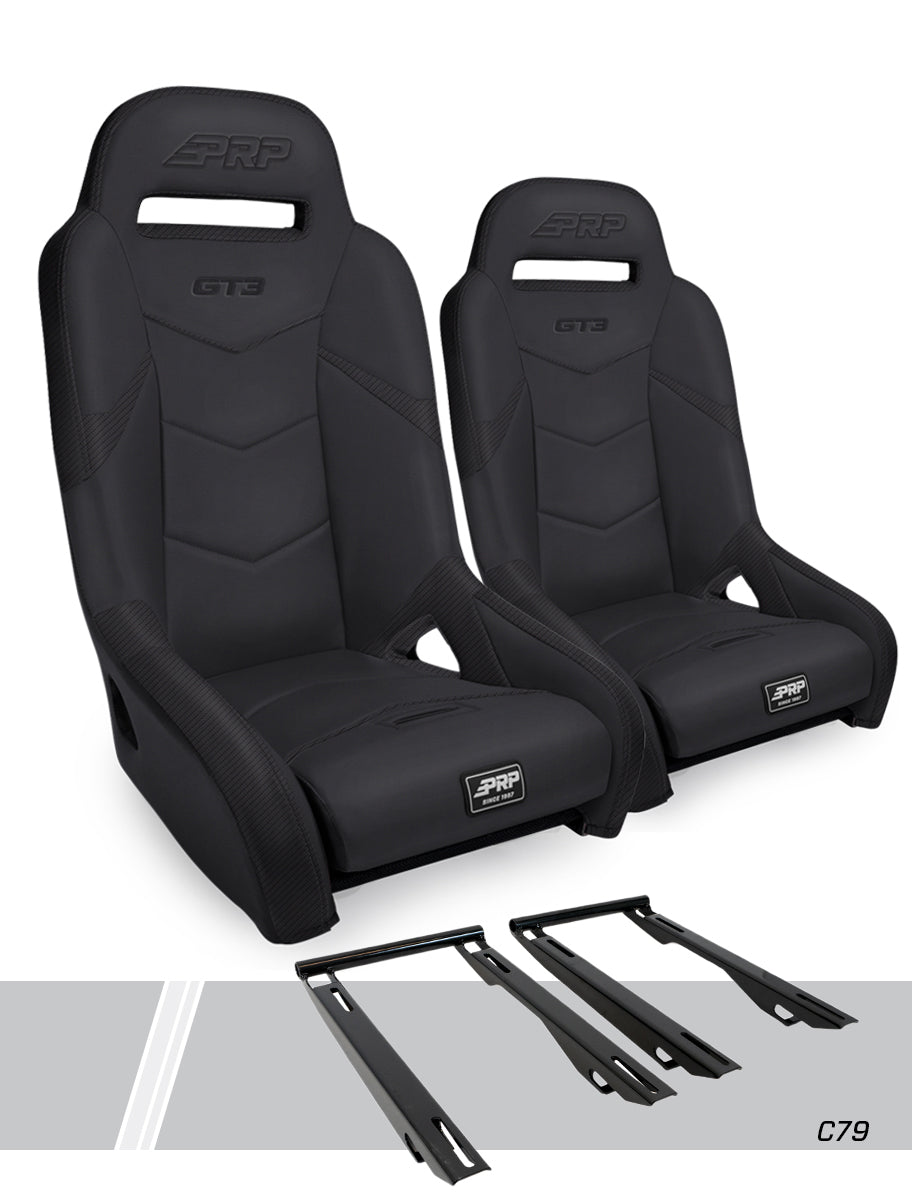 GT3 Suspension Seats Kit for Polaris RZR PRO XP PRO R Turbo R Pair - Black