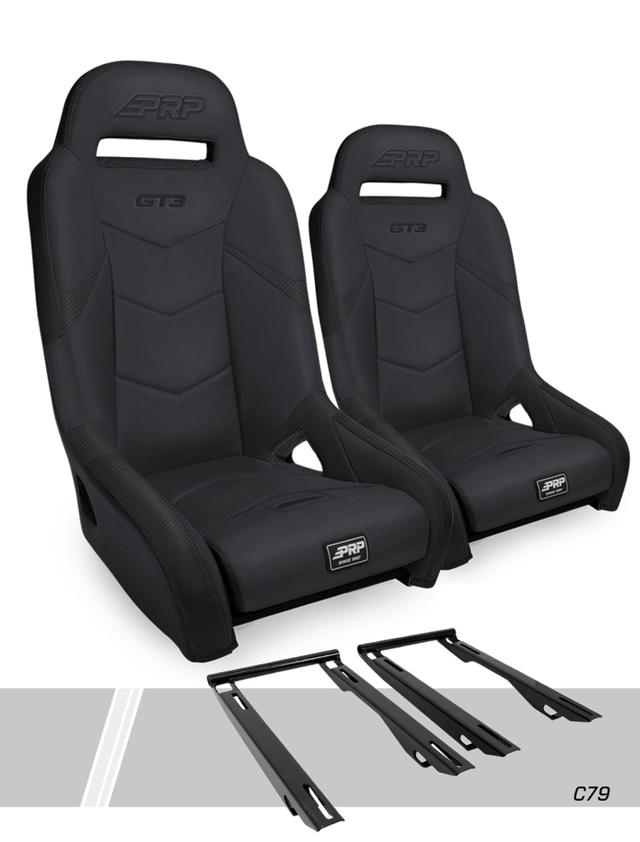 GT3 Suspension Seats Kit for Polaris RZR PRO XP PRO R Turbo R Pair - Black