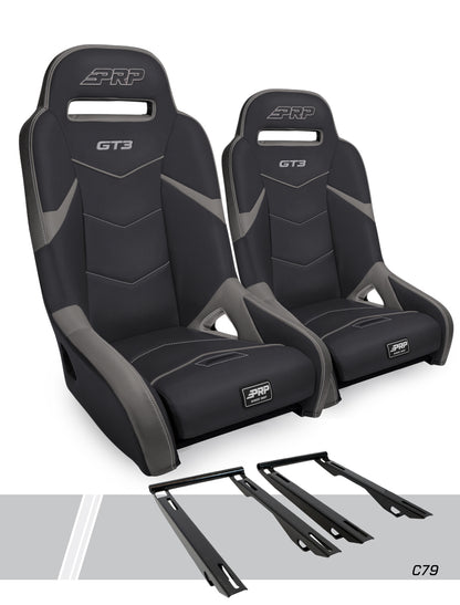 GT3 Suspension Seats Kit for Polaris RZR PRO XP PRO R Turbo R Pair PRP Seats