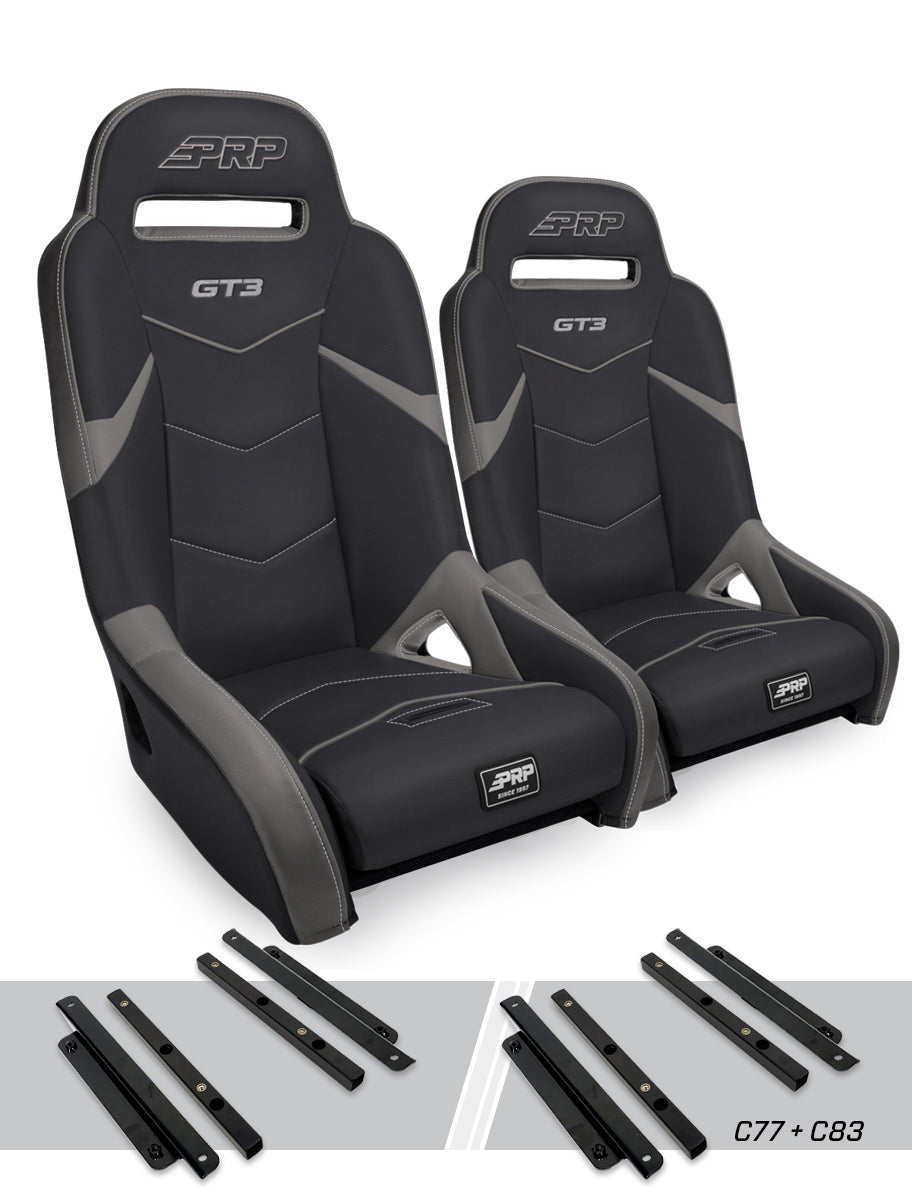 GT3 Suspension Seats Kit for Polaris General RZR S 900 900 Trail Trail XP 1000 Turbo Turbo S RS1 Pair PRP Seats