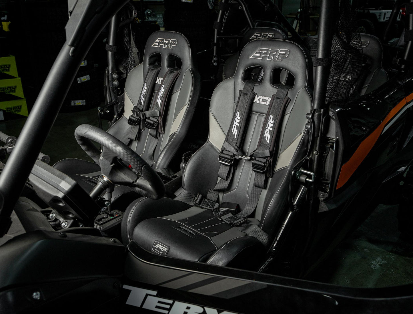 XCR Suspension Seats Kit for Polaris RZR PRO XP PRO R Turbo R Pair Black & Gray PRP Seats