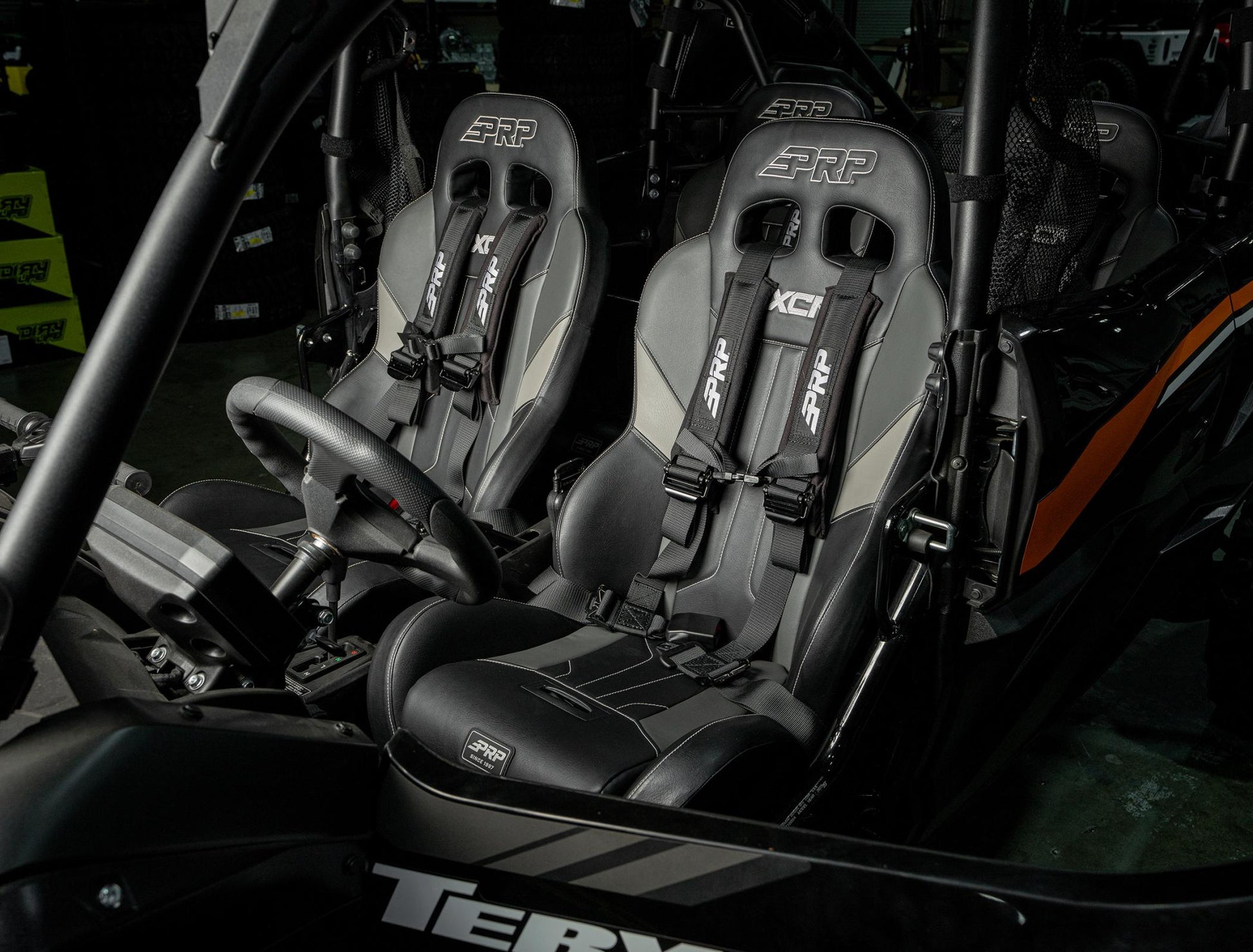 XCR Suspension Seats Kit for Polaris RZR PRO XP PRO R Turbo R Pair Black & Gray PRP Seats