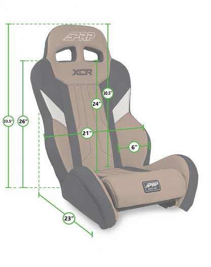 XCR Suspension Seats Kit for Polaris RZR PRO XP PRO R Turbo R Pair Black & Gray PRP Seats