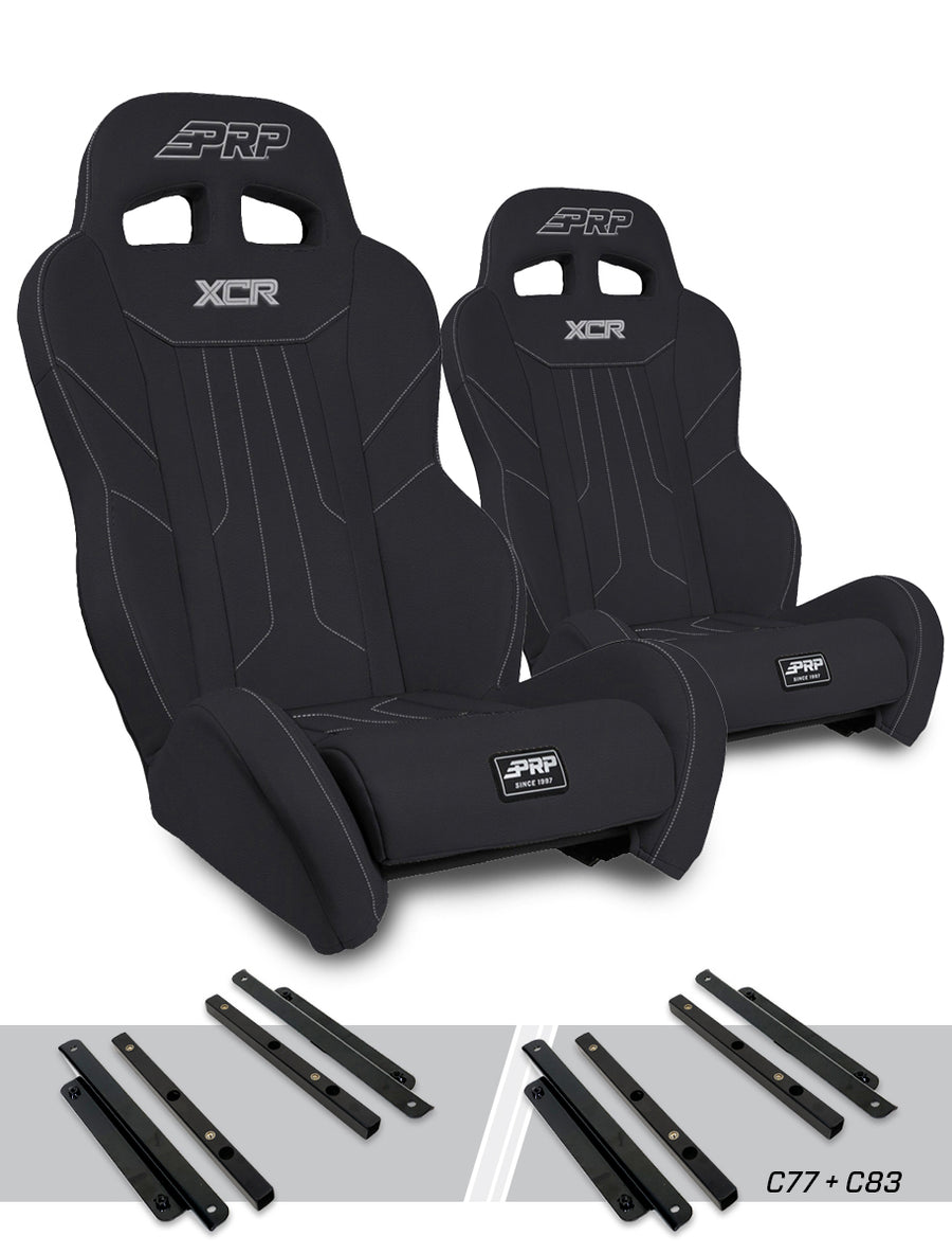 XCR Suspension Seats Kit for Polaris General RZR S 900 900 Trail Trail XP 1000 Turbo Turbo S RS1 Pair - Black