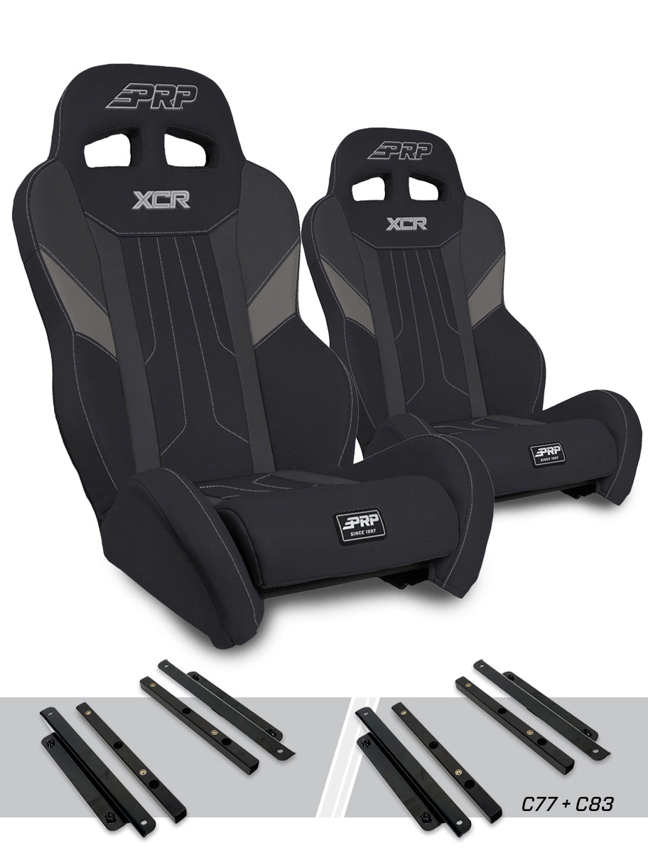XCR Suspension Seats Kit for Polaris General RZR S 900 900 Trail Trail XP 1000 Turbo Turbo S RS1 Pair PRP Seats
