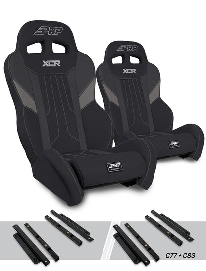XCR Suspension Seats Kit for Polaris General RZR S 900 900 Trail Trail XP 1000 Turbo Turbo S RS1 Pair PRP Seats