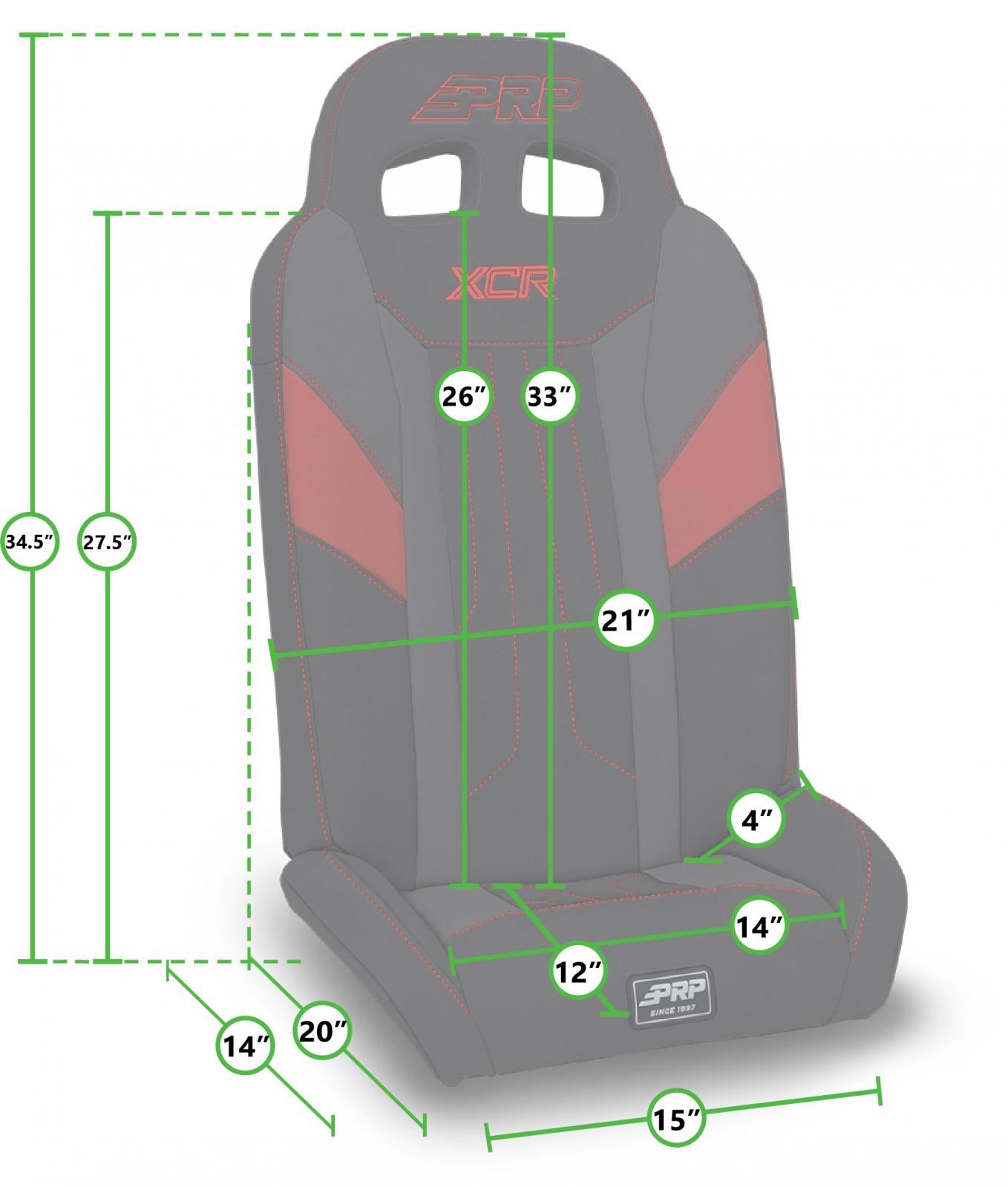 XCR Fold Flat Rear Suspension Seats for Polaris RZR PRO XP4 PRO R4 Turbo R4 Pair