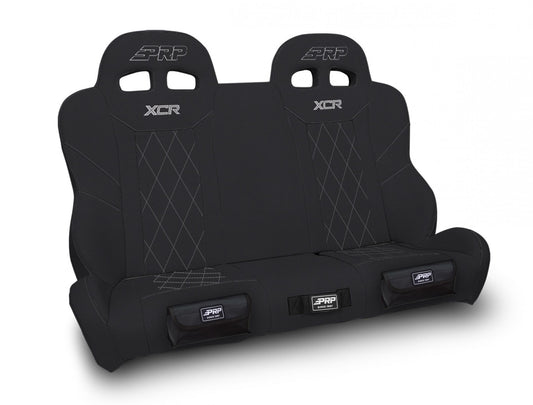 XCR Quick Release Rear Suspension Bench Seat with Diamond Stitch and Front Pockets for Polaris RZR PRO XP4 PRO R4 Turbo R4 - Black