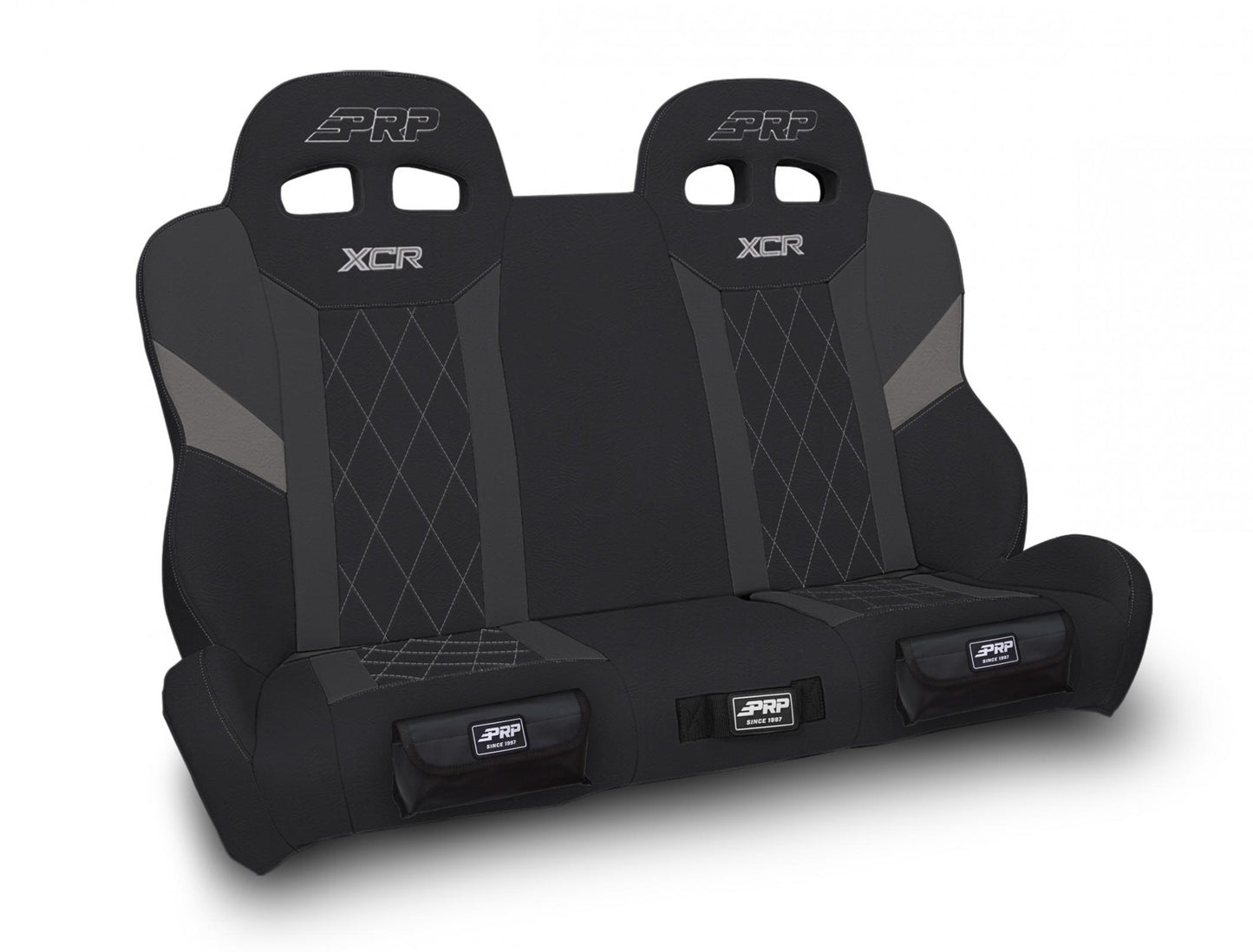 XCR Quick Release Rear Suspension Bench Seat with Diamond Stitch and Front Pockets for Polaris RZR PRO XP4 PRO R4 Turbo R4