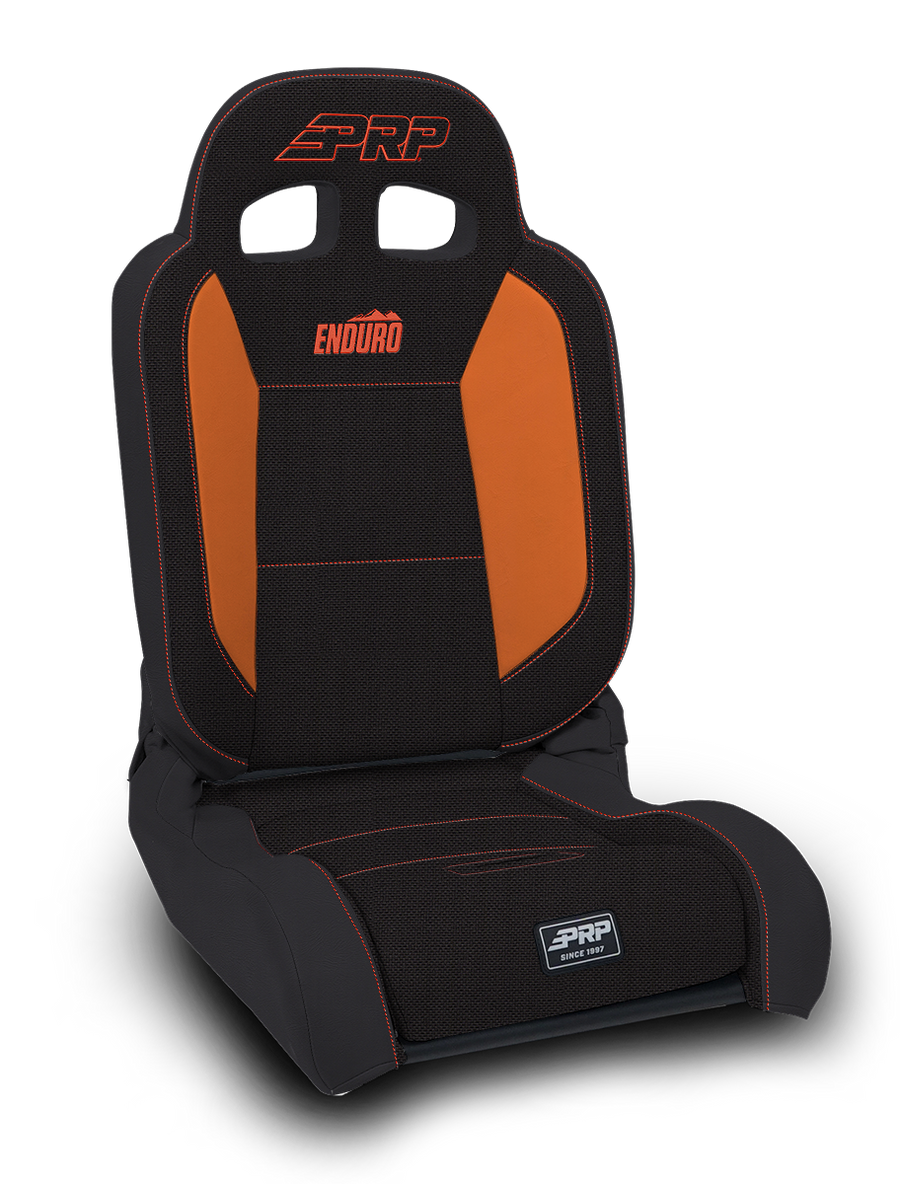EnduroDaily Reclining Suspension Seat Vinyl Driver - Black and Orange