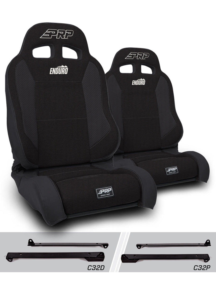 Enduro Elite Suspension Seat Trek Edition Kit for Jeep Wrangler CJ7/YJ Pair - Black