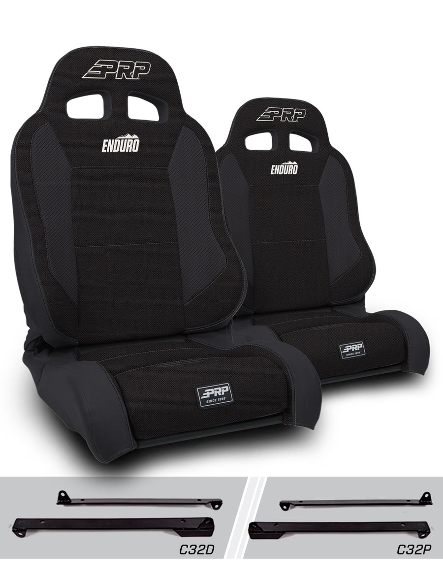 Enduro Elite Suspension Seat Trek Edition Kit for Jeep Wrangler CJ7/YJ Pair - Black