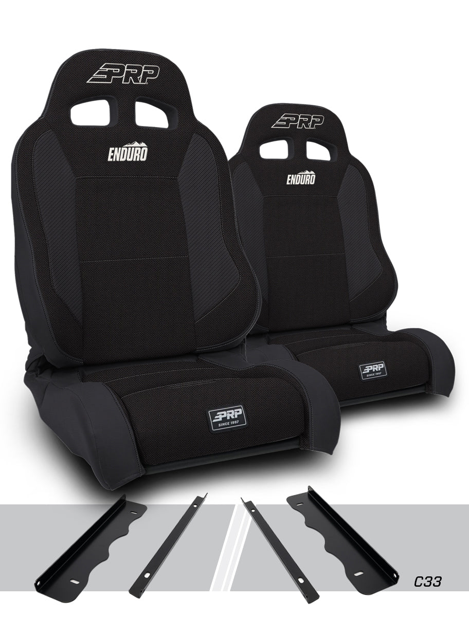 Enduro Elite Suspension Seat Trek Edition Kit for 95-01 Jeep Cherokee XJ Pair - Black