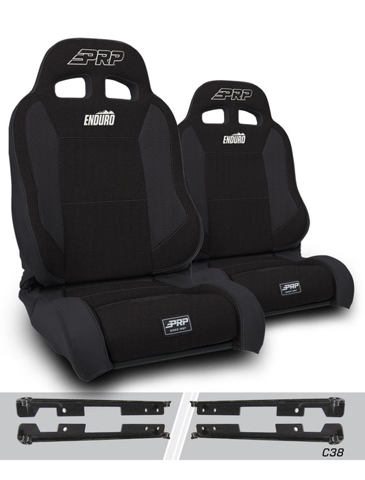 Enduro Elite Suspension Seat Trek Edition Kit for Jeep Wrangler JK/JKU Pair - Black