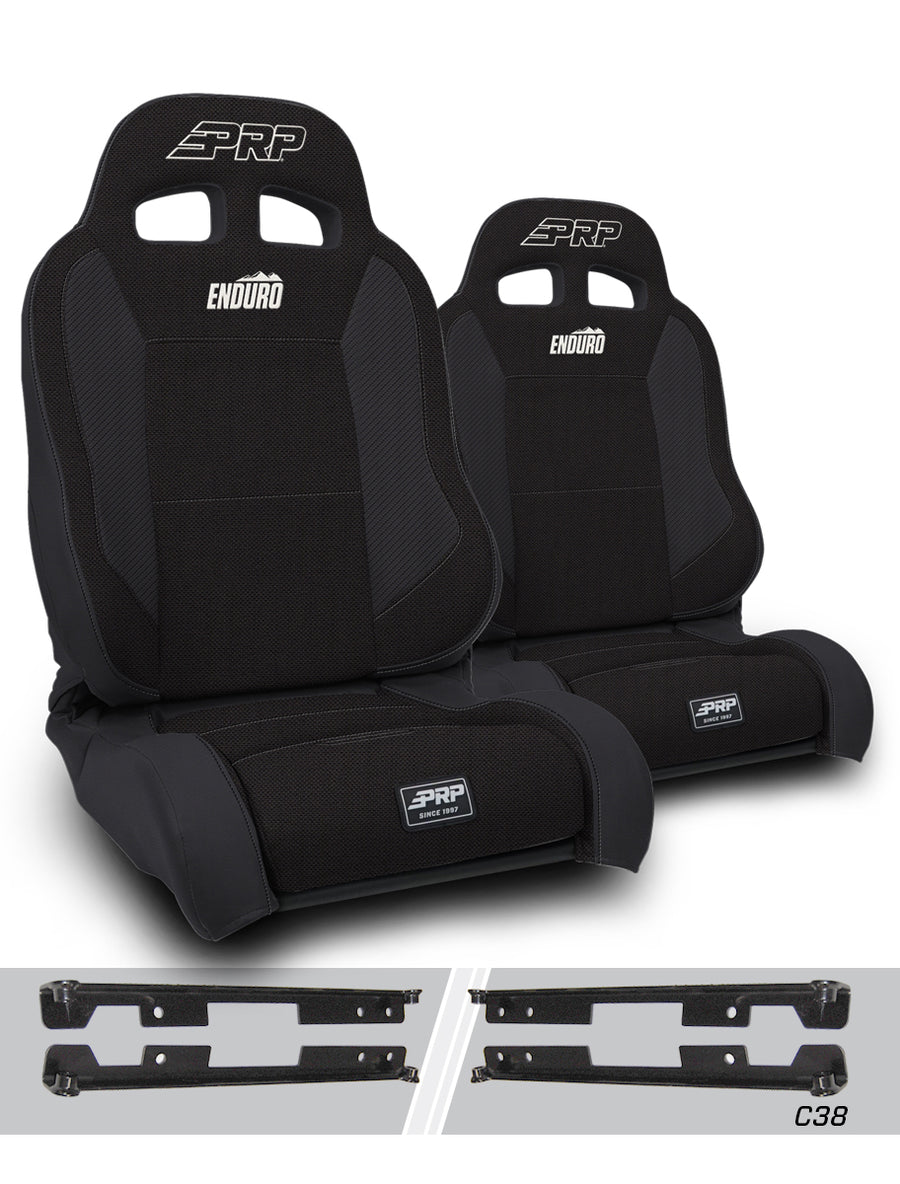 Enduro Elite Suspension Seat Trek Edition Kit for Jeep Wrangler JK/JKU Pair - Black