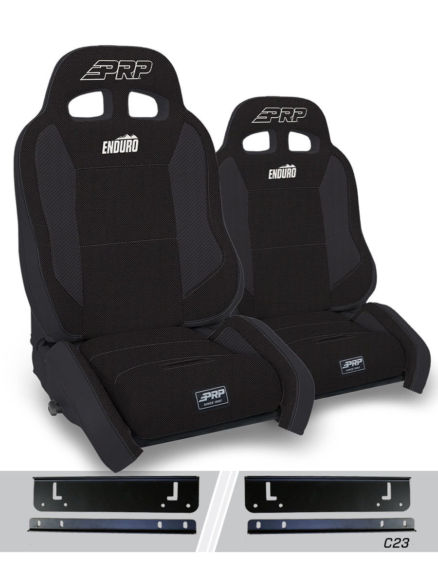 Enduro Elite Suspension Seat Crawl Edition Kit for 03-06 Jeep Wrangler TJ Pair - Black