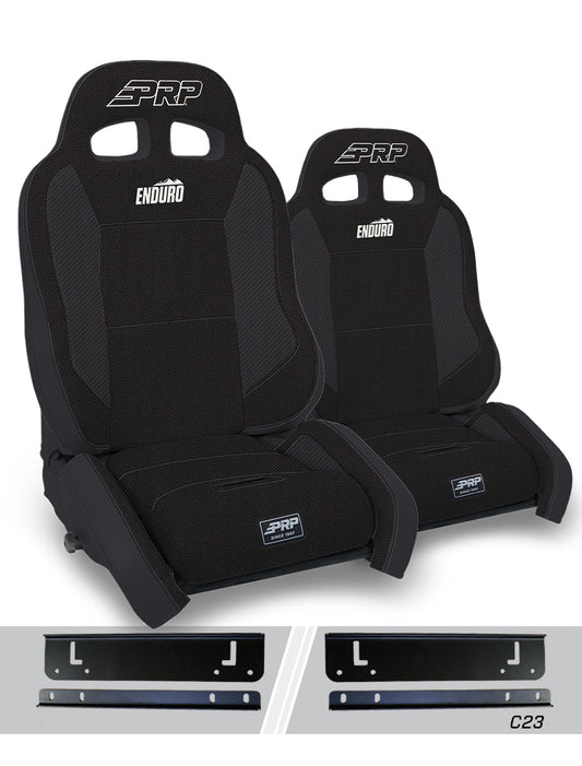 Enduro Elite Suspension Seat Crawl Edition Kit for Jeep Wrangler CJ7/YJ Pair - Black