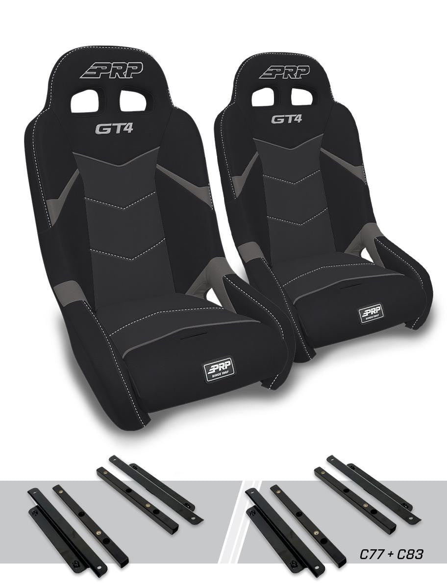 GT4 Suspension Seats Kit for Polaris General, RZR S 900, 900 Trail, Trail, XP 1000, Turbo, Turbo S Pair