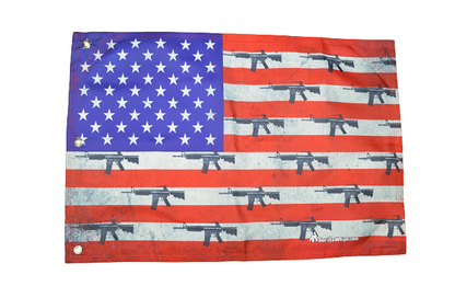 American Guns 2x3 Grommet Whip Flag Double Layer