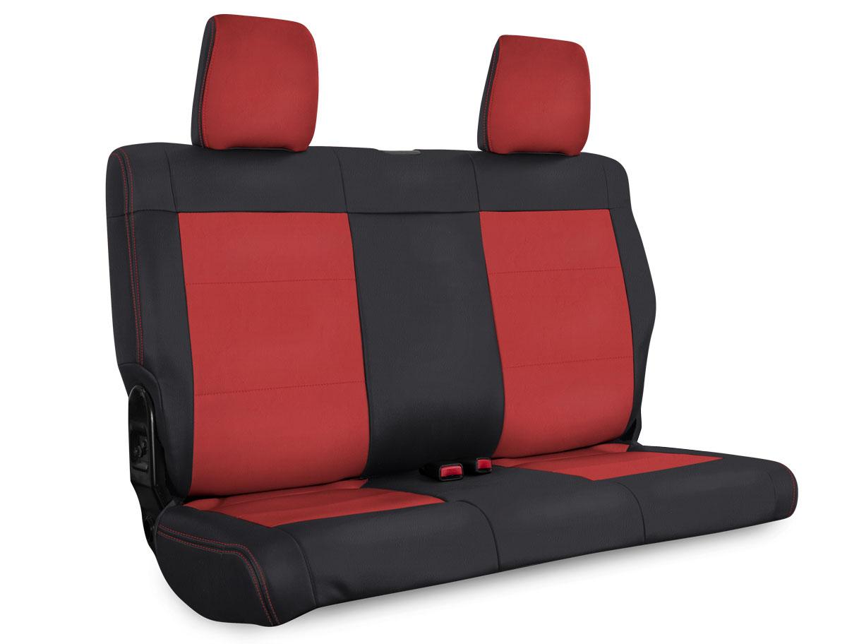 Rear Seat Cover for '07 Jeep Wrangler JKU 4 Door Black and Red PRP Seats