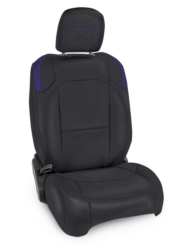 Front Seat Covers for Jeep Wrangler JLU 4 Door Jeep Gladiator JT with Pocket Back Pair Black and Purple PRP Seats