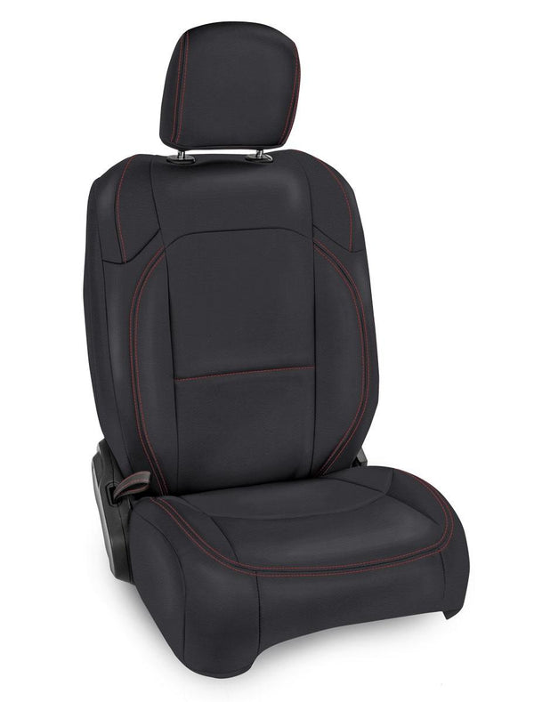 Front Seat Covers for Jeep Wrangler JLU 4 Door Jeep Gladiator JT with Molle Back Pair Black with Red Stitching PRP Seats