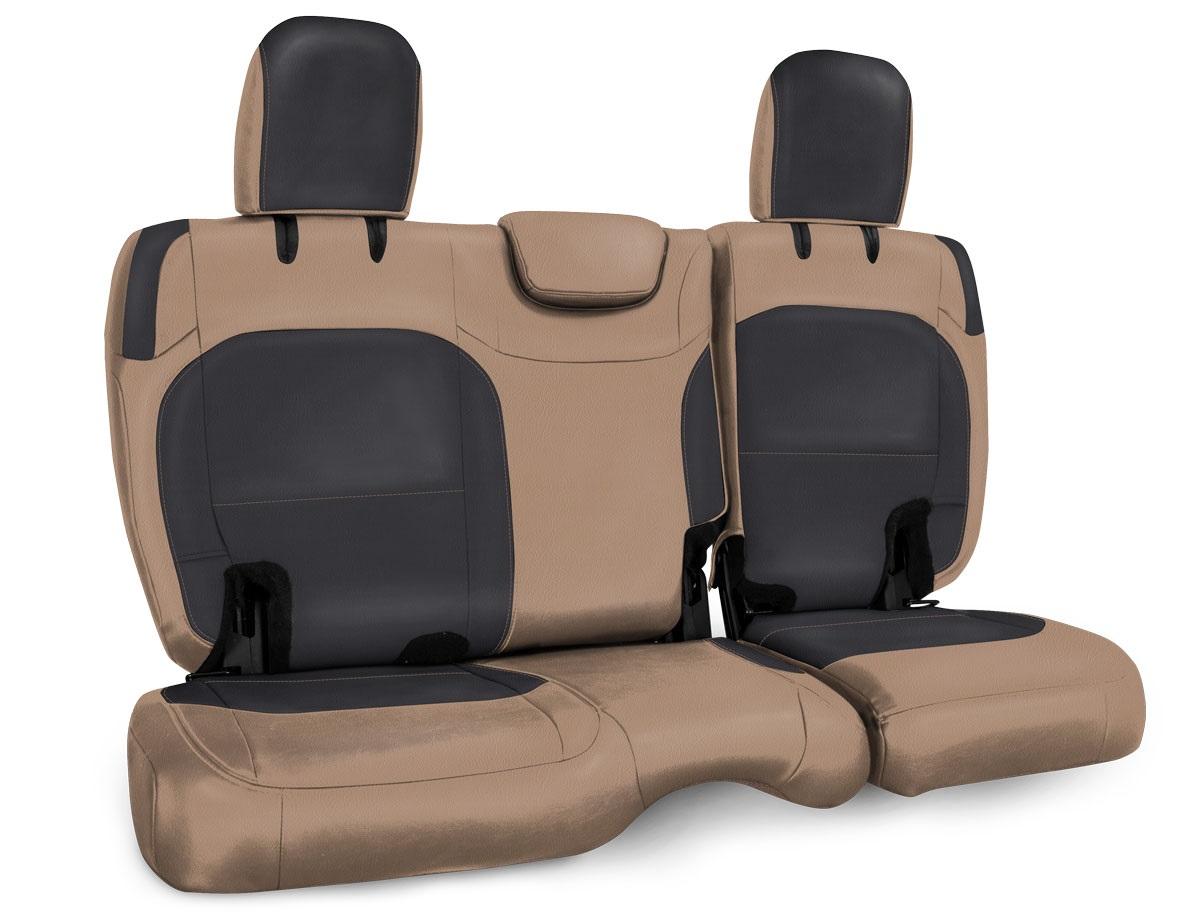 Rear Bench Cover for Jeep Wrangler JLU 4 door with no armrest Black and tan PRP Seats