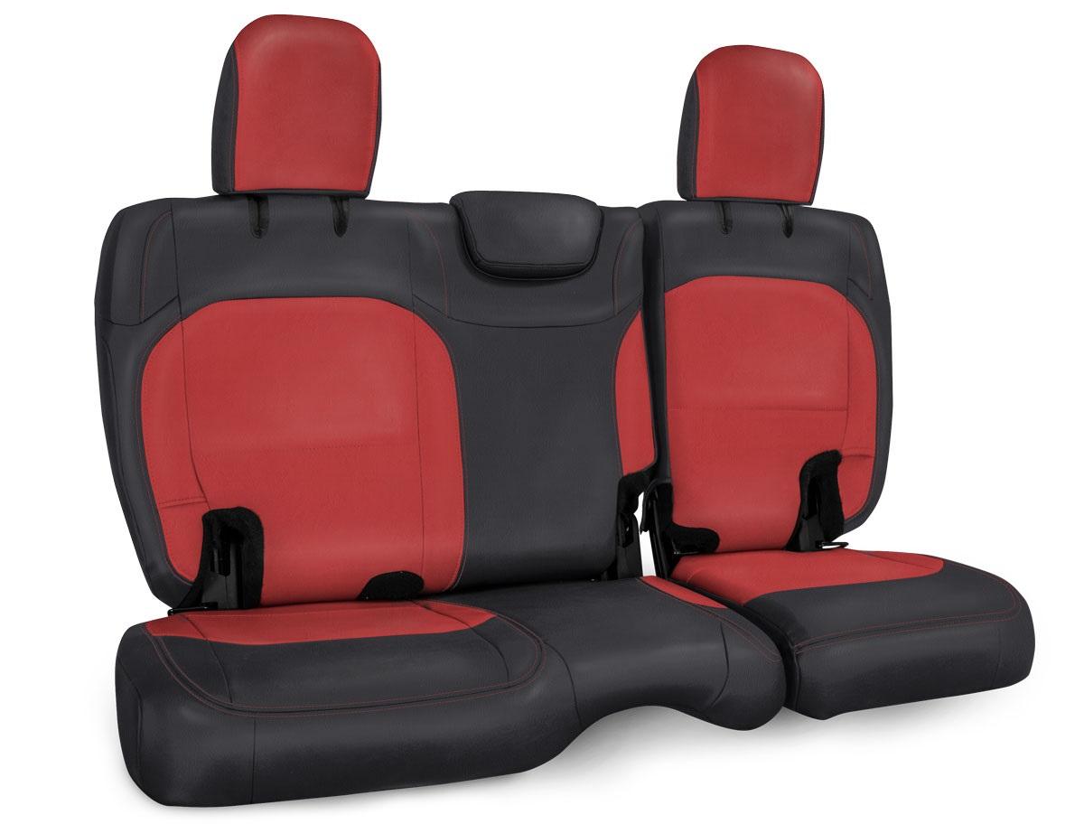 Rear Bench Cover for Jeep Wrangler JLU 4 door with no armrest Black and Red PRP Seats