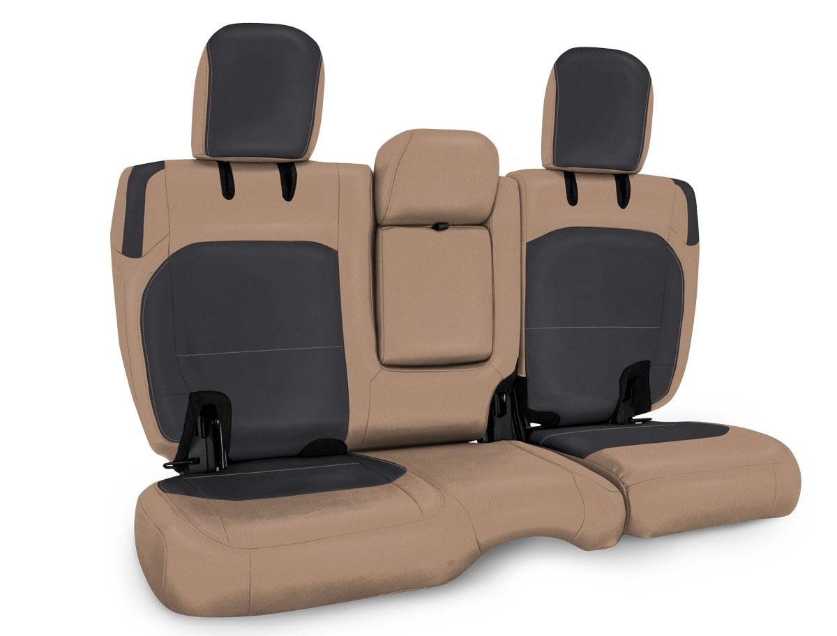 Rear Bench Cover for Jeep Wrangler JLU 4 door with Armrest Black and tan PRP Seats