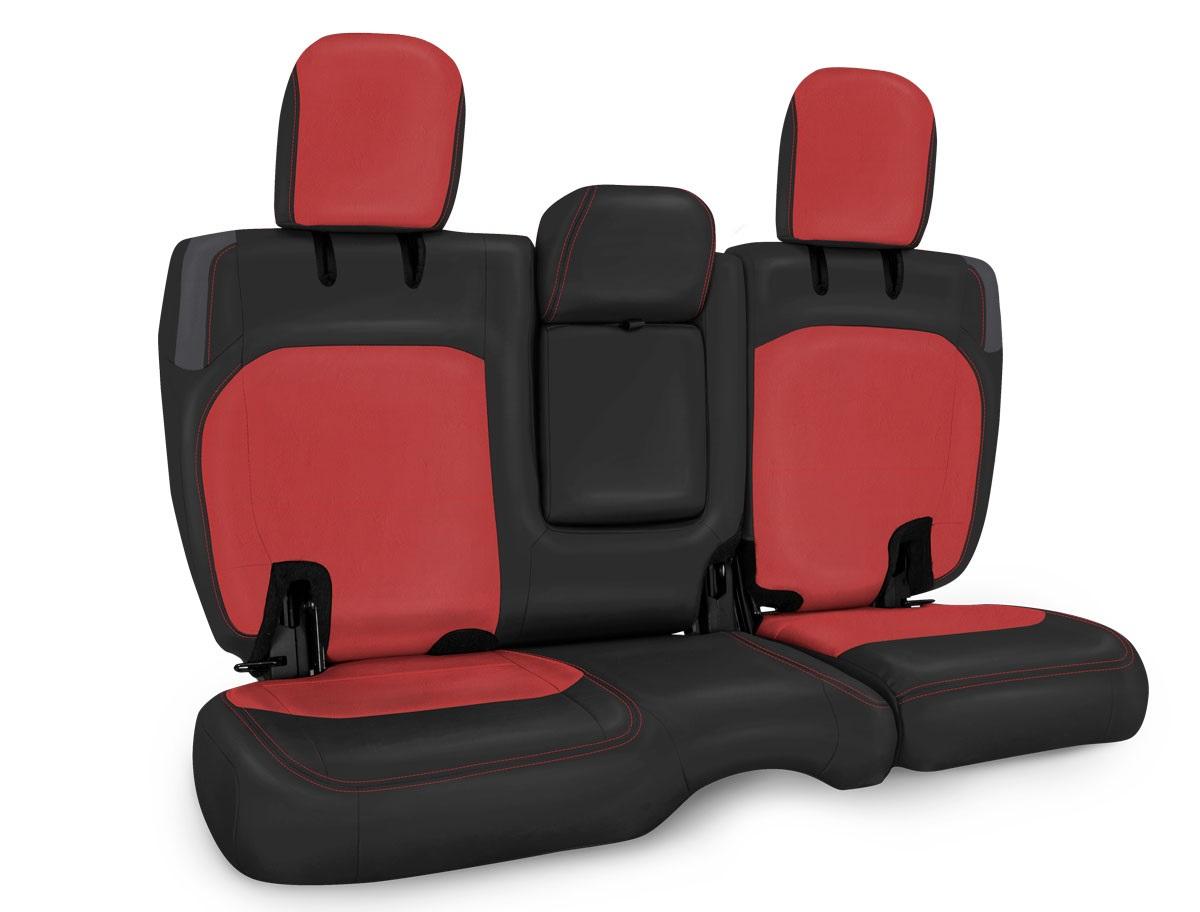 Rear Bench Cover for Jeep Wrangler JLU 4 door with Armrest Black and Red PRP Seats