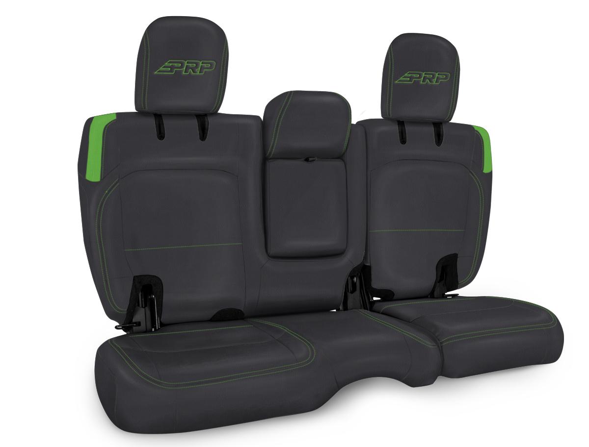 Rear Bench Cover for Jeep Wrangler JLU 4 door with Armrest Black and Green PRP Seats