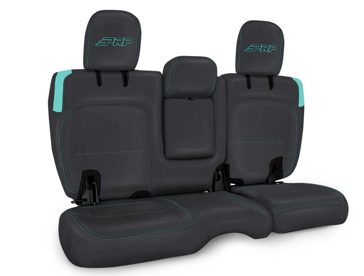 Rear Bench Cover for Jeep Wrangler JLU 4 door with Armrest Black and Teal PRP Seats