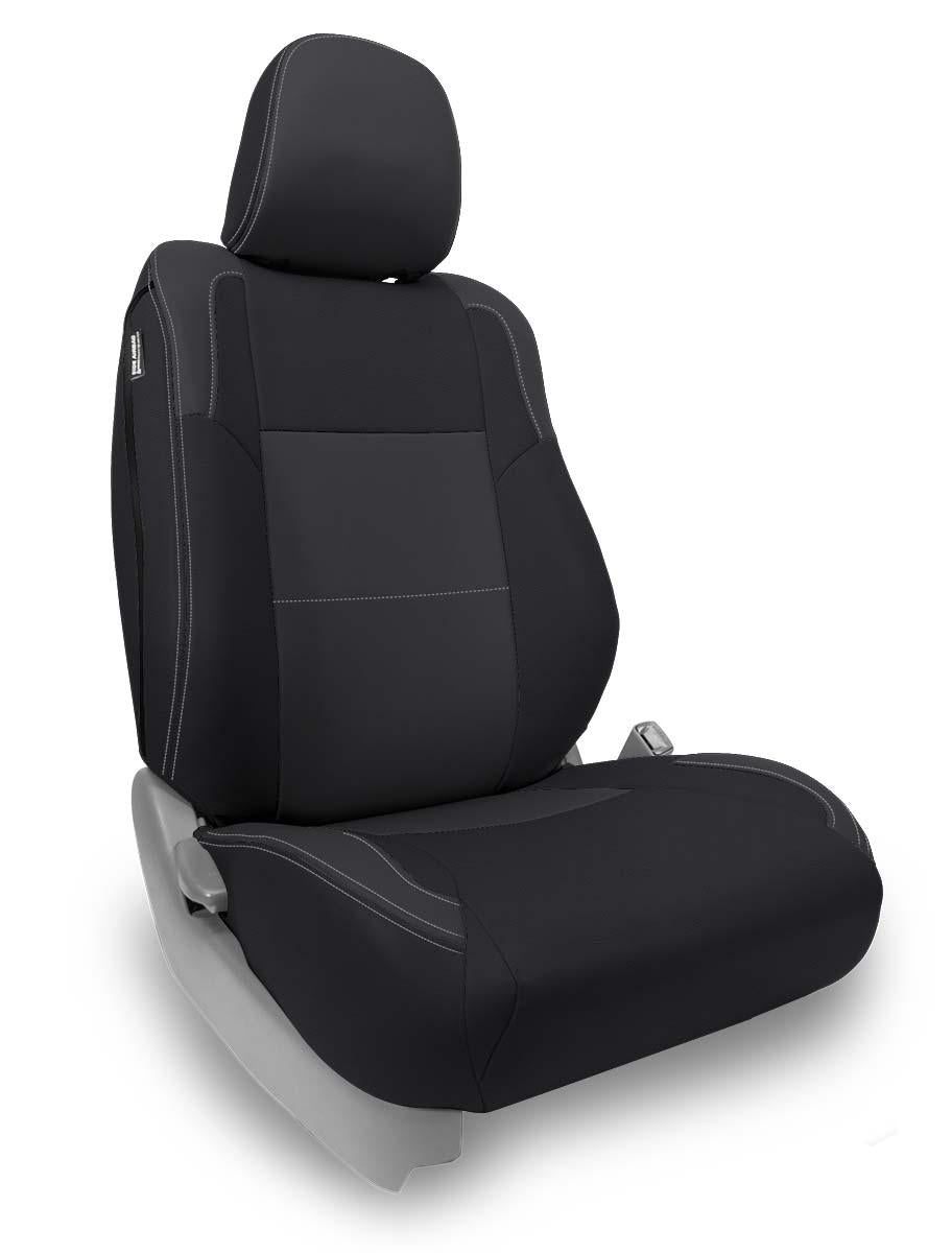 Front Seat Covers for 12-15 Toyota Tacoma Fold Flat Edition Pair Black and Gray PRP Seats