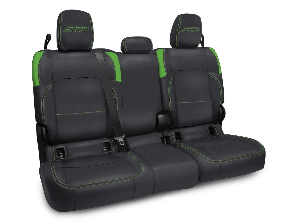 Rear Bench Cover for Jeep Gladiator JT with no Armrest Black and Green PRP Seats