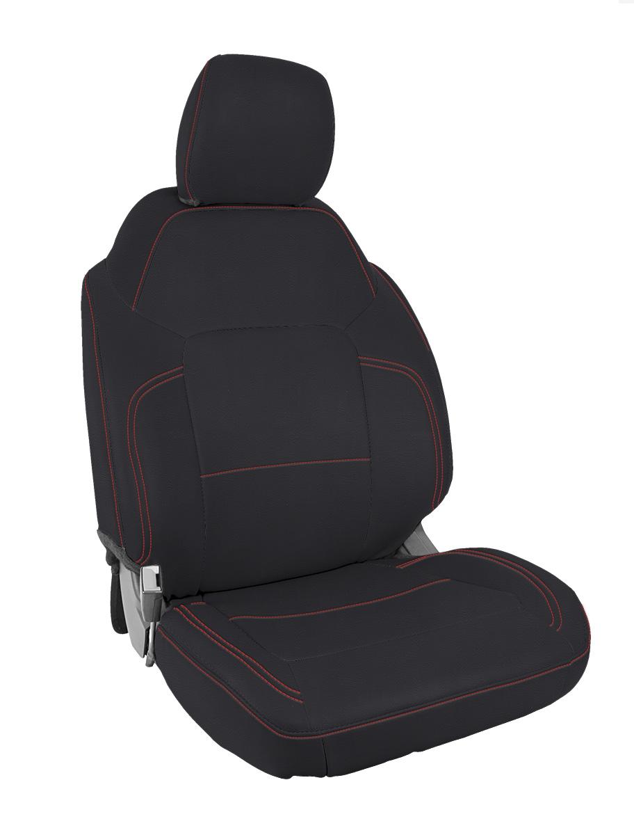 Front Seat Covers for 2021+ Ford Bronco 2 Door Black with Red Stitching PRP Seats