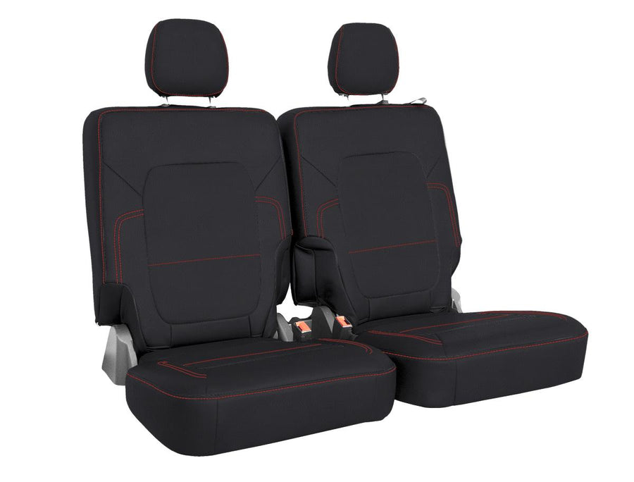 Rear Bench Covers for 2021+ Ford Bronco 2 Door - Black with Red Stitch