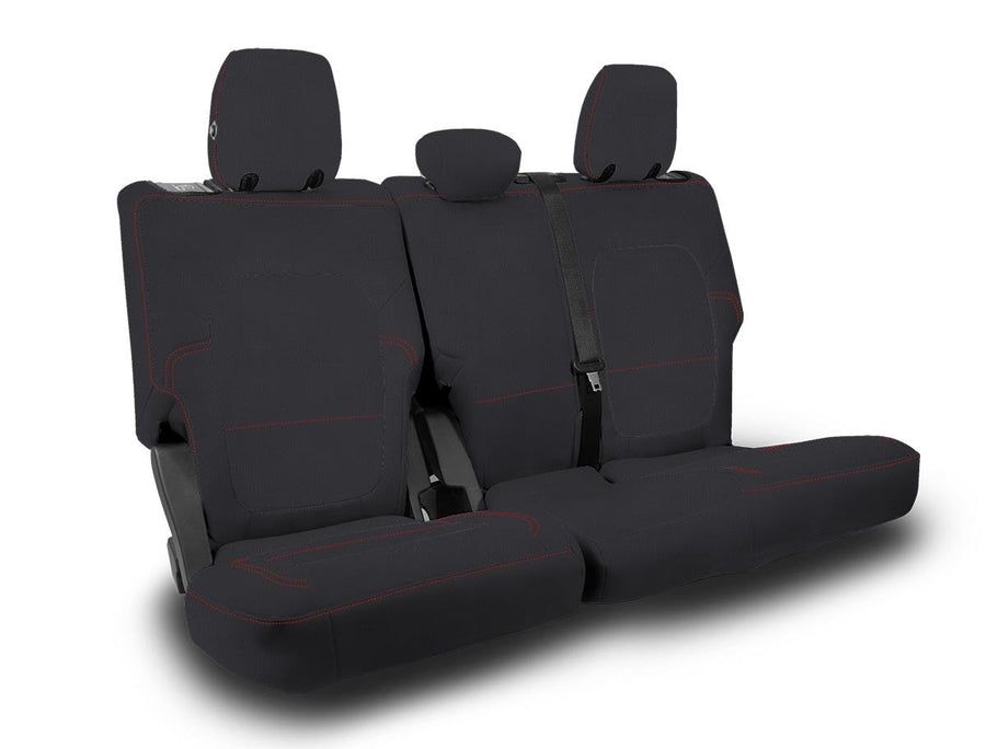 Rear Bench Covers for 2021+ Ford Bronco 4 Door - Black with Red Stitch