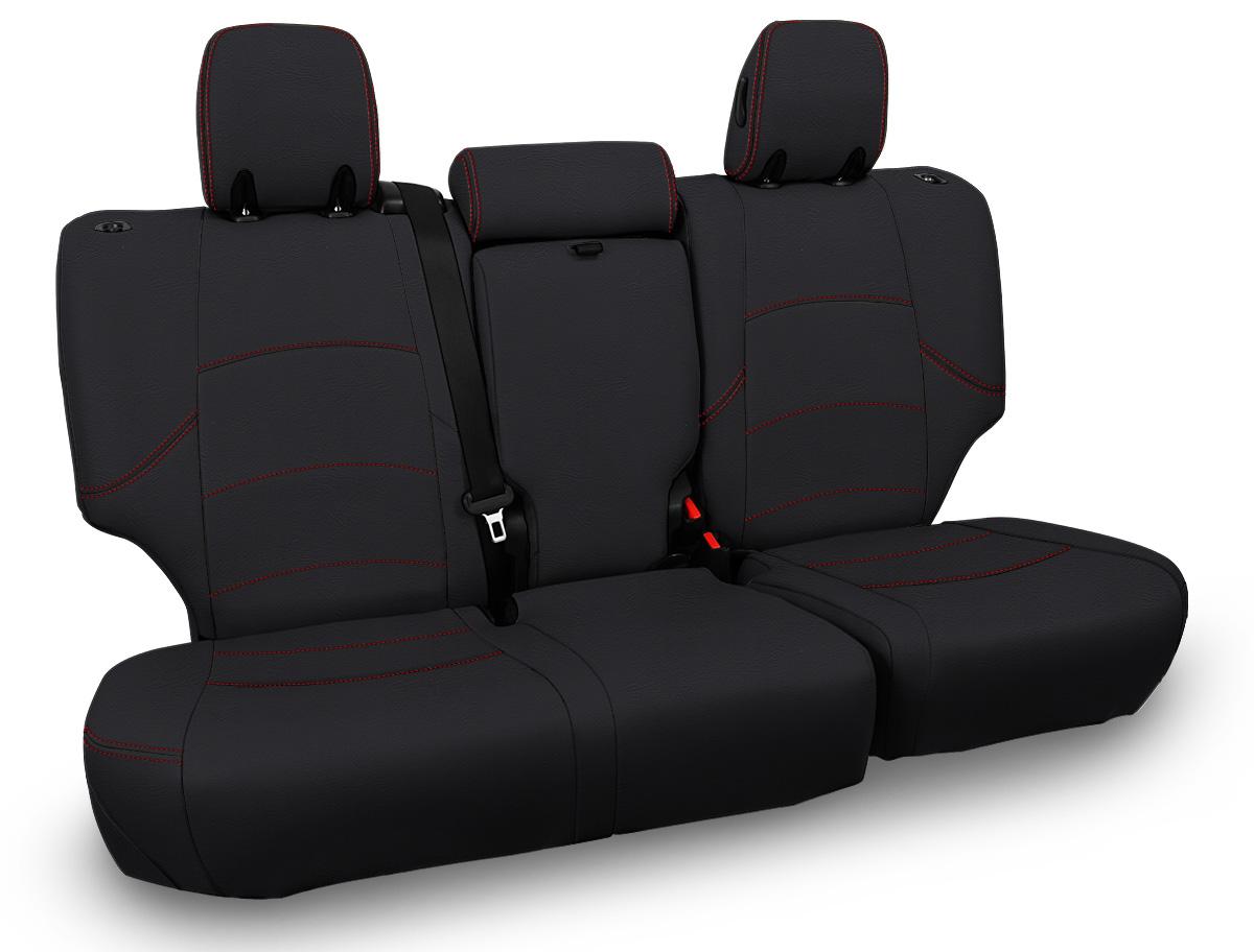 Rear Bench Cover for 2011-2024 Toyota 4Runner 5-seat model Black with Red Stitching PRP Seats
