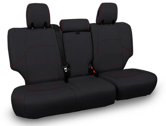 Rear Bench Cover for 2011-2024 Toyota 4Runner 5-seat model - Black with Red Stitch