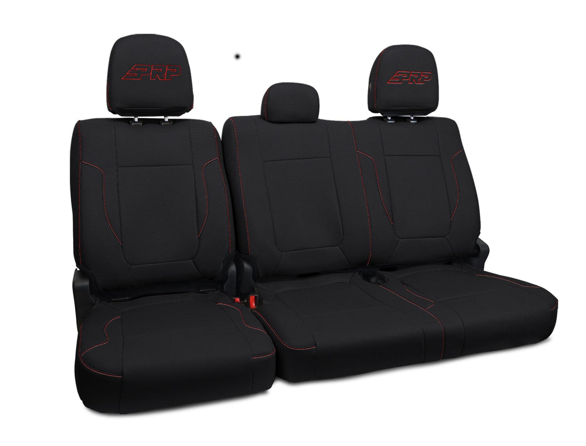 Rear Bench Seat Covers for 2012-14 Ford Raptor - Black and Red