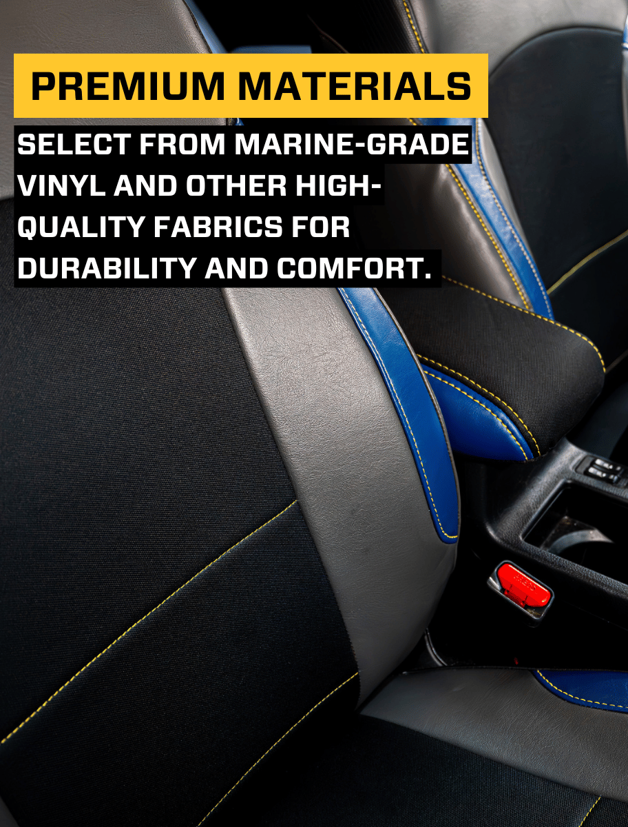 Front Seat Covers for 2013-2017 Subaru Crosstrek Pair Black with Red Stitch PRP Seats