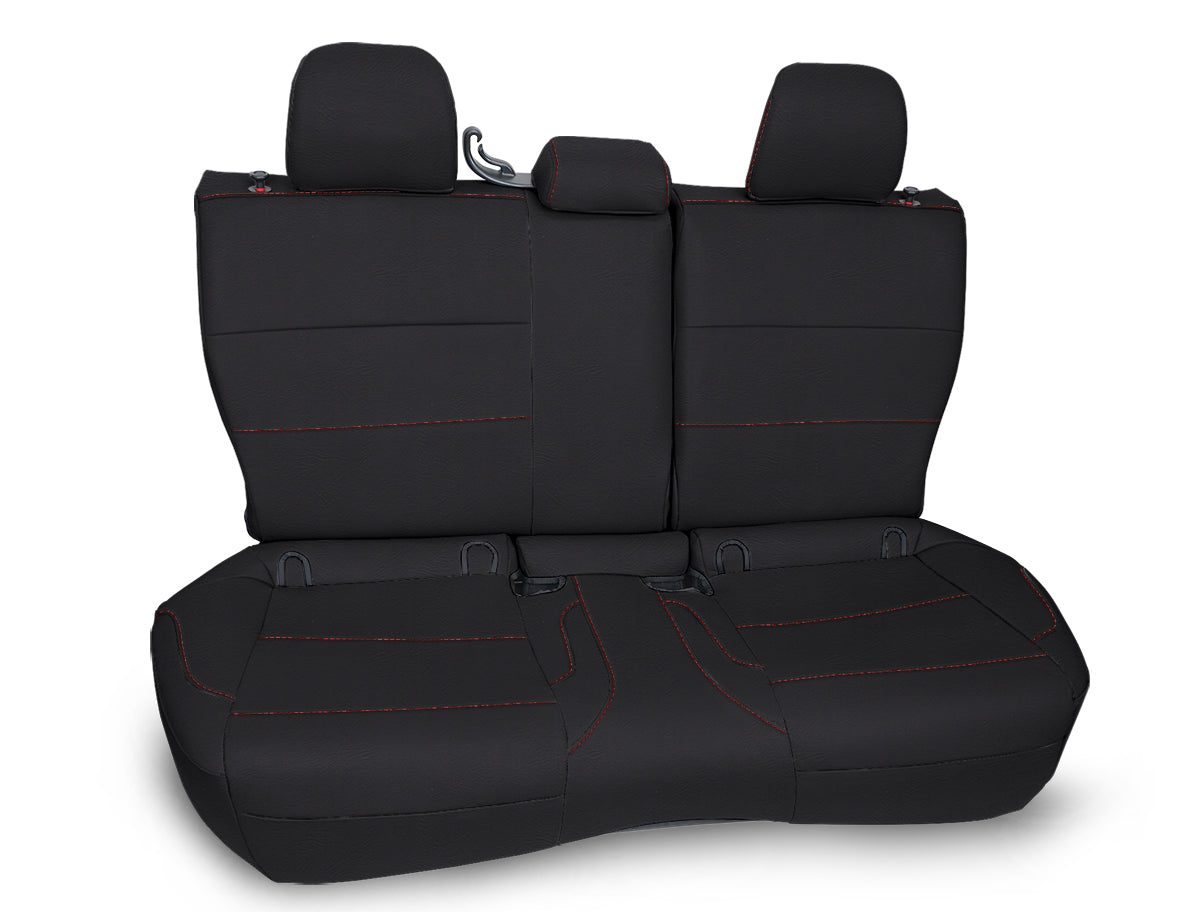 Rear Bench Seat Cover for 2013-2017 Subaru Crosstrek Black with Red Stitch PRP Seats