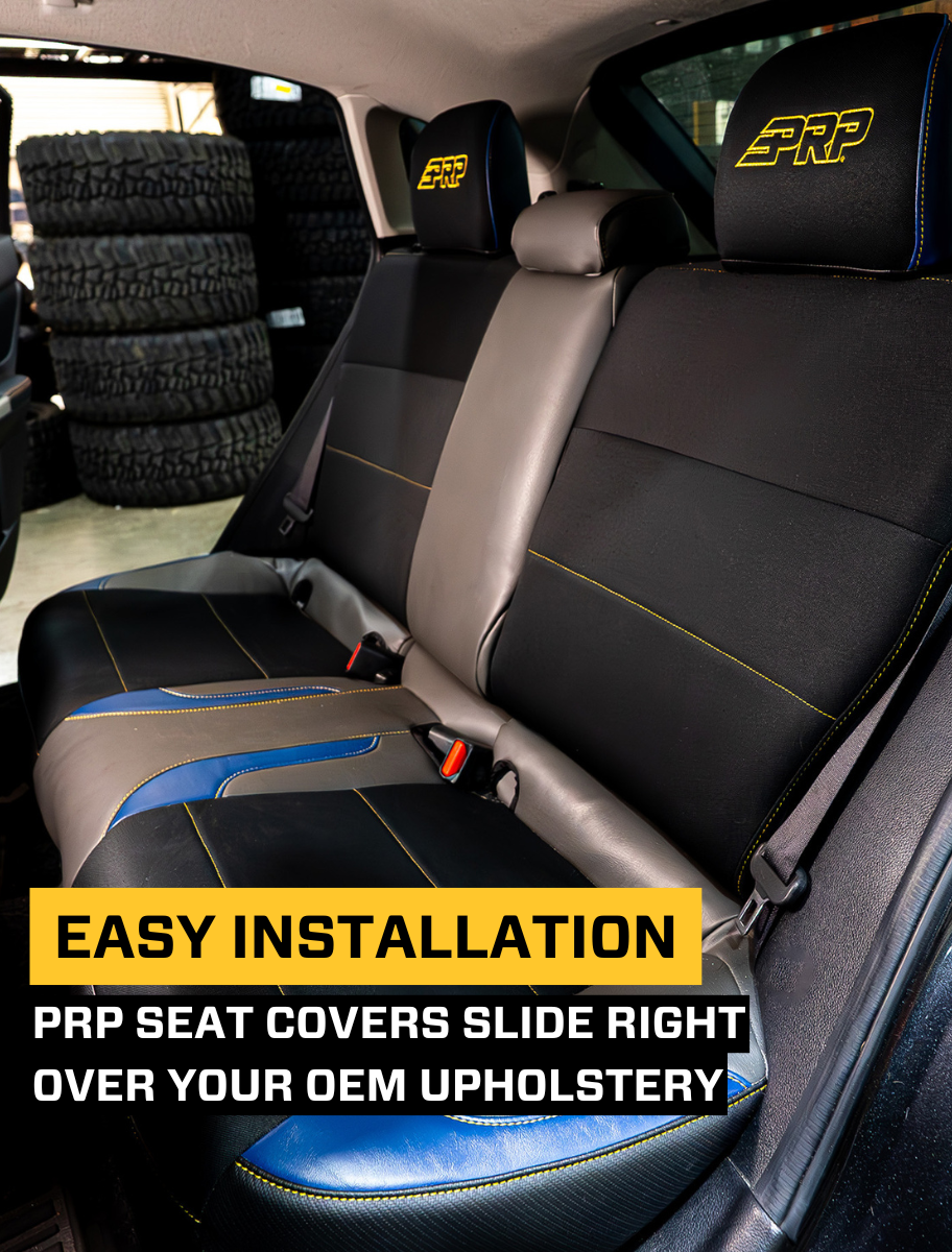 Rear Bench Seat Cover for 2013-2017 Subaru Crosstrek Black with Red Stitch PRP Seats