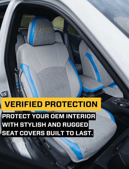 Front Seat Covers for 2018-2023 Subaru Crosstrek Pair Black with Red Stitch PRP Seats